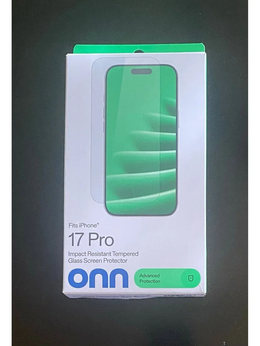 Onn Impact Resistant Tempered Glass Screen Protector for iPhone 17 Pro